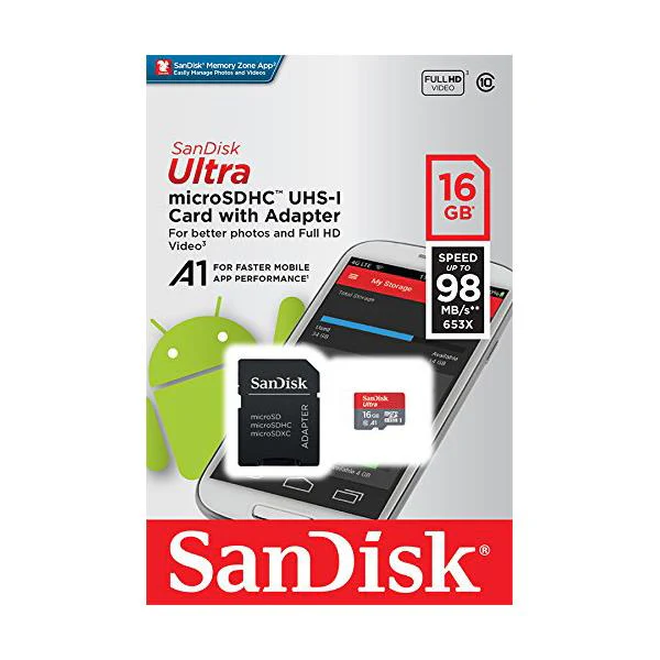 Sandisk Ultra A1 16GB Micro SD Memory Card with Adapter - Image 3