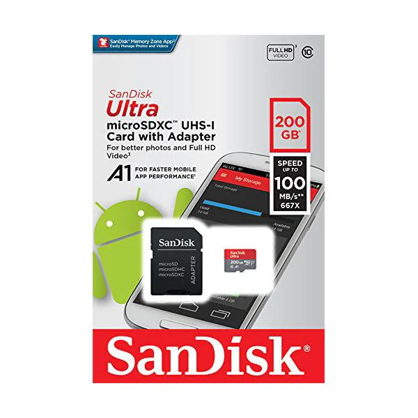 Sandisk Ultra A1 200GB Micro SD Memory Card with Adapter - Image 3
