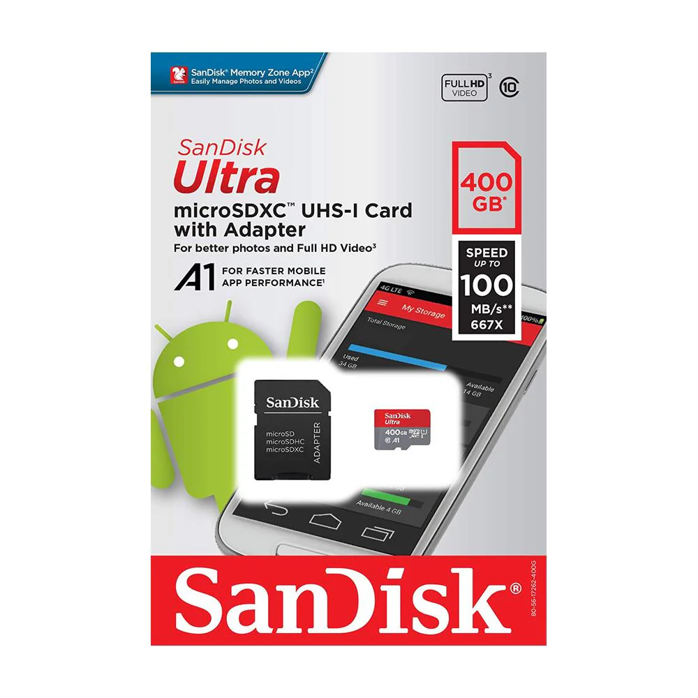 Sandisk Ultra A1 400GB Micro SD Memory Card with Adapter - Image 3